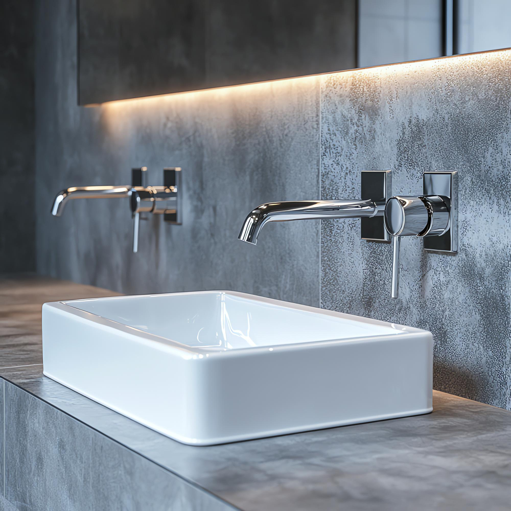 Installed beneath the countertop for a seamless, clean appearance